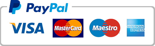 Paypal logo with credit card logo.