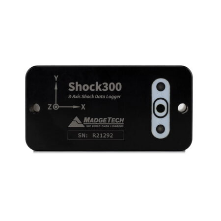 MadgeTech Shock300, tri-axial, stand-alone, compact shock data logger with three built-in acceleration ranges.