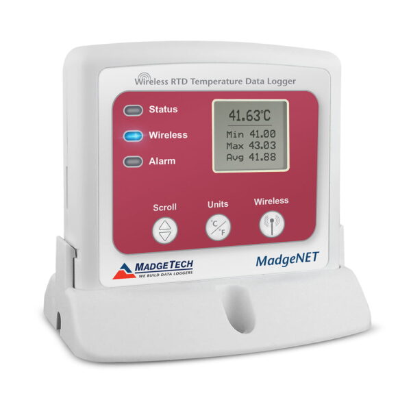 MadgeTech RFRTDTemp2000A wireless RTD-based temperature data logger.