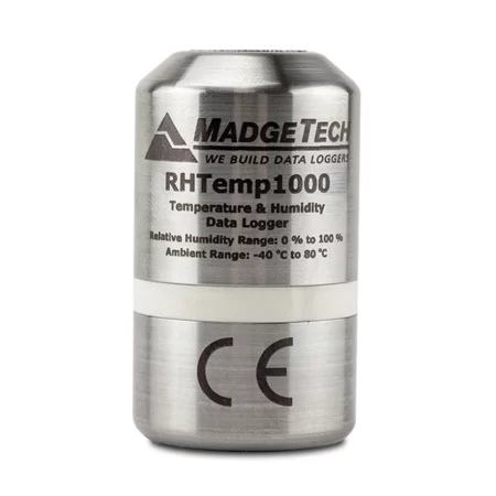 RHTemp1000 humidity and temperature data logger can record up to 16,384 readings.