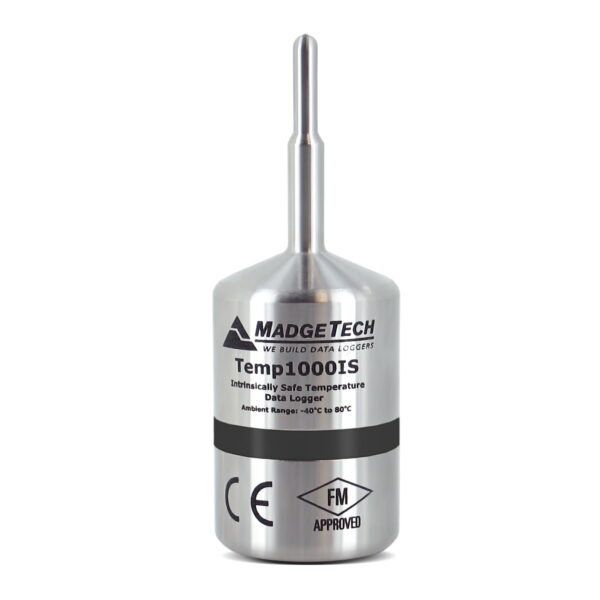 MadgeTech Temp1000IS data logger with one inch probe.