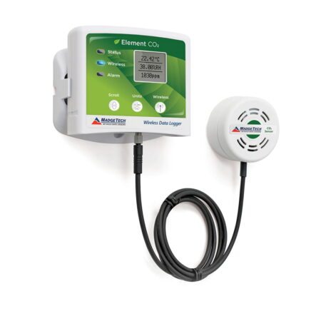 The MadgeTech Element CO2 data logger is ideal for use in air quality studies as well as monitoring growing environments, providing growers with a complete profile of factors affecting plants.