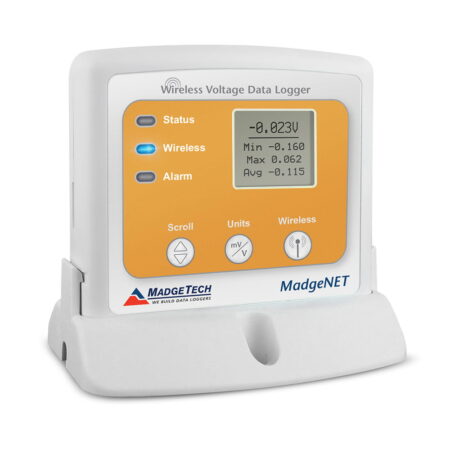 MadgeTech RFVolt2000A is a wireless voltage data logger designed to connect directly to DC voltage sources.