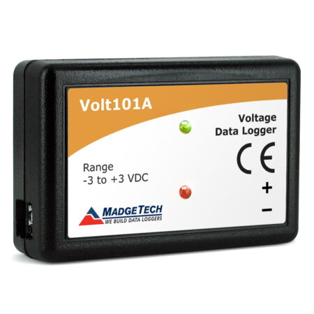 MadgeTech Volt101A is a compact, low-level DC voltage data logger, available in four ranges: 2.5VDC, 15VDC, 30VDC and ±160mVDC.