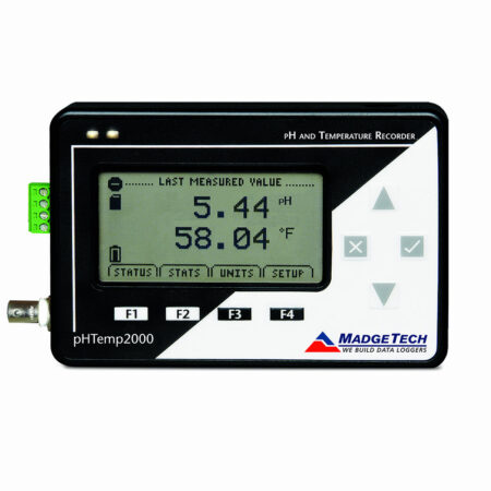 pH logger to monitor and record pH and temperature, accepts 2, 3 and 4-wire RTDs.