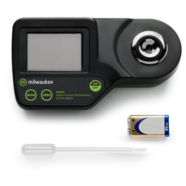 Milwaukee Instruments MA872 comes complete with plastic pipette and 9V battery.