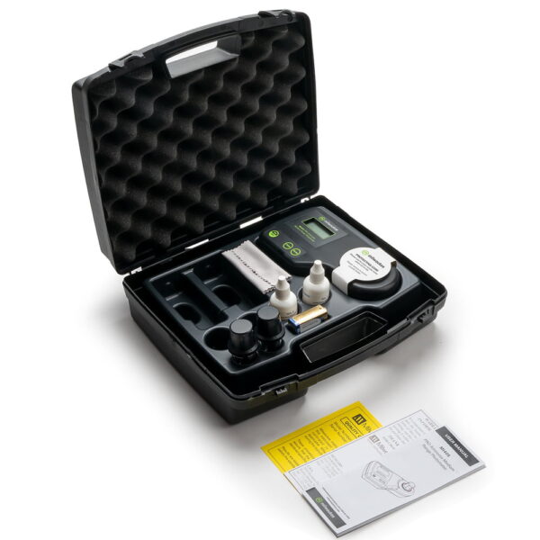 Milwaukee Instruments Mi405 PRO comes complete with reagents, cuvettes, battery in a safe carry case.