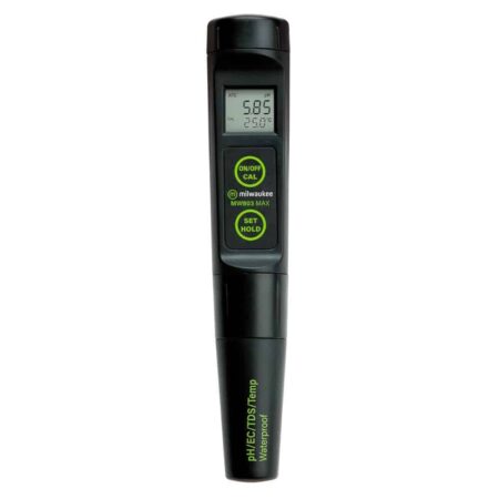 Milwaukee MW803 MAX Waterproof pH pen is a 4-in-1 pH / EC / TDS/Temp Tester with Replaceable Probe.