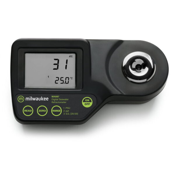 Milwaukee Instruments MA887 Digital salinity refractometer for Seawater Measurements.