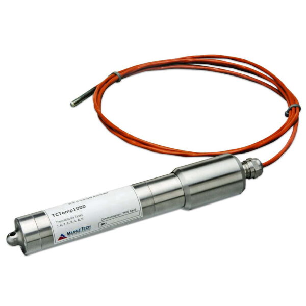Temperature probe data logger with 6ft long type K thermocouple.