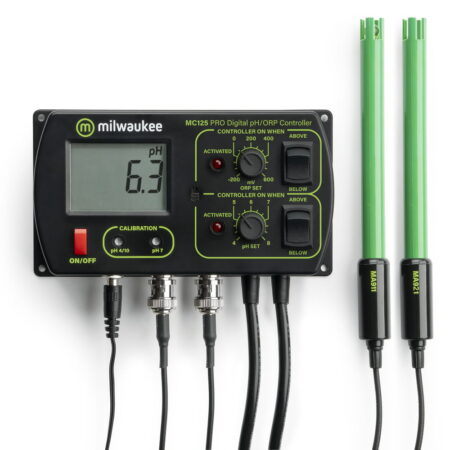 Milwaukee Instruments MC125 pH and ORP controller ideal for nutrient tanks, aquariums, pools, and spas.