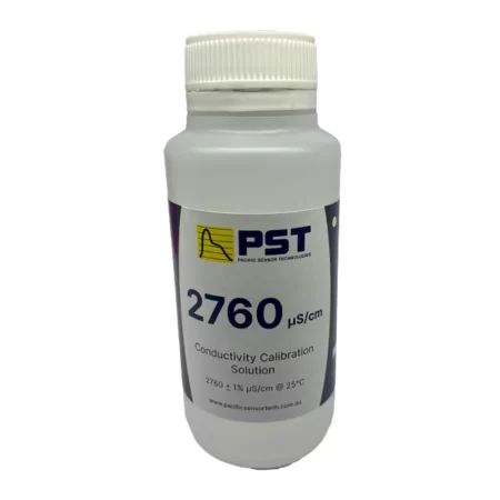 2760 µS/cm Conductivity Calibration Solution for EC meter calibration, available in 250ml and 500ml bottles.