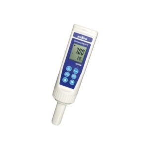 Portable salinity tester with memory and large LCD display.