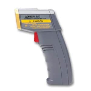 Center Infrared thermometer with LCD back-light display.