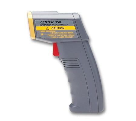 Center Infrared thermometer with LCD backlight display.