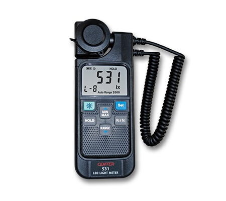 CENTER C531 light meter has a emovable Probe for easy access to the light source.