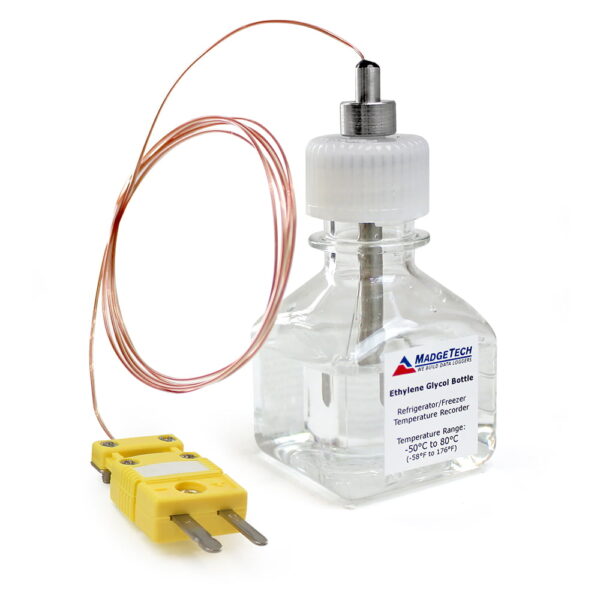 Glycol Bottles with Thermocouple Probe Assembly creates a smimilar environment as inside a vaccine in order to measure the temperature correctly.