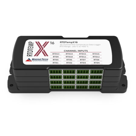 MadgeTech RTDTempX Series includes 4, 8, 12 and 16-channel RTD-based temperature data loggers, accepts 2, 3 and 4-wire RTDs.