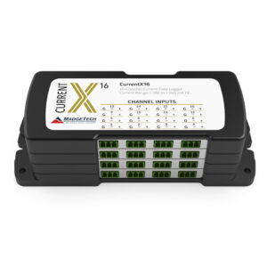 The MadgeTech CurrentX-8 is a 8-channel low-level DC current data logger and is available in three ranges: 30 mA, 160 mA, and 3 A.