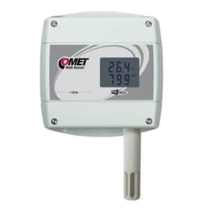 COMET T6640 Web Sensor with PoE, monitoring temperature humidity, dew point and carbon dioxide.