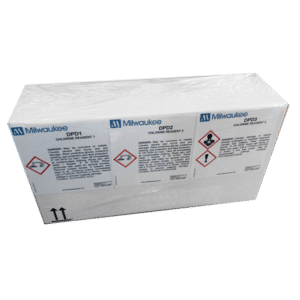 Milwaukee Mi504-100 Free & Total Chlorine reagent set kit for 100 tests, kit includes DPD1, DPD2 and DPD3 20ml bottles.