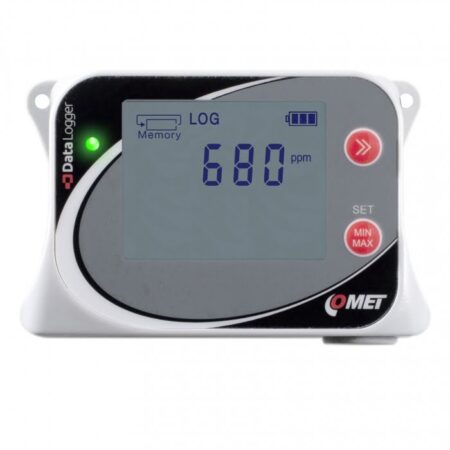 COMET CO2 monitor with built-in CO2 sensor and LCD display.