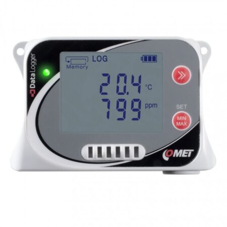 COMET U3430 CO2 monitor measures and records CO2 levels in atmosphere, temperature and Humidity.
