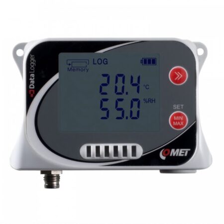 COMET U3631 data logger with built in temperature and Humidity sensor and one external temperature probe.