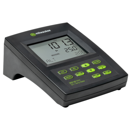 Milwaukee MW190 MAX Dissolved Oxygen Bench Meter With Automatic Calibration has a range of 0.00 to 45.00 mg/L O2 (ppm).