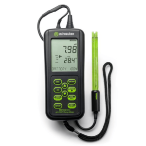 Milwaukee MW105 MAX portable pH meter combined with ORP and temperature measurements and dedicated GLP key ideal for all industrial and laboratory applications.