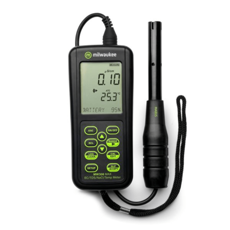 Milwaukee MW306 - Conductivity - TDS - NaCl - Temperature MAX Portable Meter, data logger.