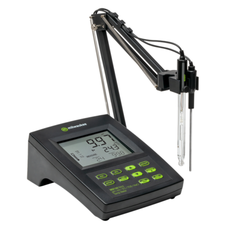pH / ORP / Conductivity / TDS / NaCl / Temperature Laboratory Bench Meter ideal for education, food processing, water treatment and many other applications.