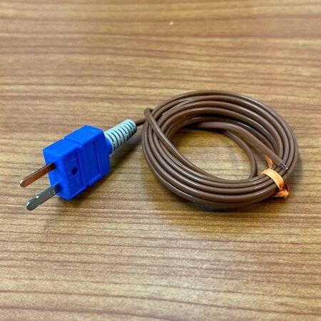 ype T Teflon insulated thermocouple with mini plug and welded tip.