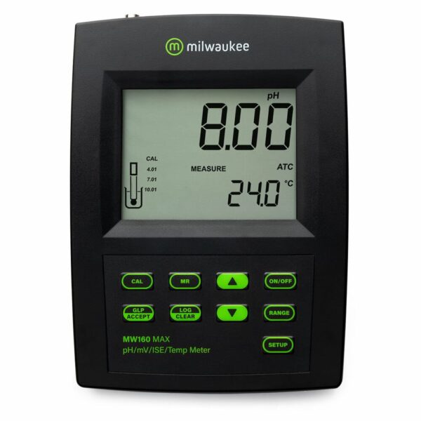Milwaukee Instruments MW160 MAX pH/ORP/ISE/Temp Logging Bench Meter for laboratories.