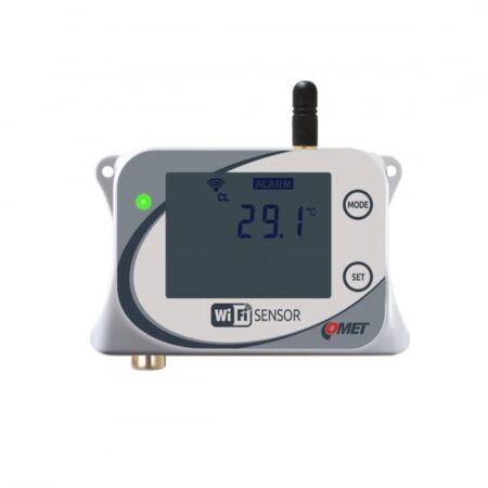 COMET W0711 wifi data logger can measure temperature from a connected Pt1000 temperature probe.