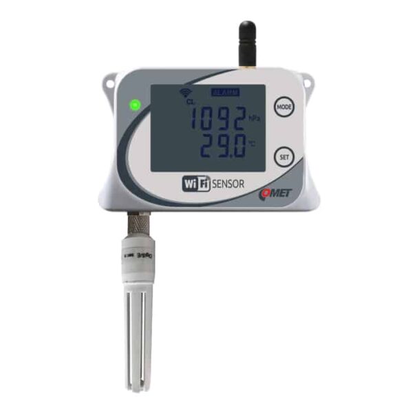 COMET W7710 WiFi temperature, relative humidity and atmospheric pressure sensor.