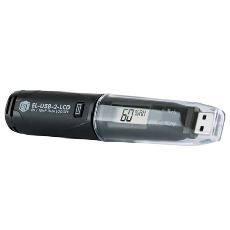EasyLog EL-USB-2 USB Temperature and Humidity Data Logger records temperature -35 to +80C (-31 to +176F) and 0 to 100% humidity (RH).