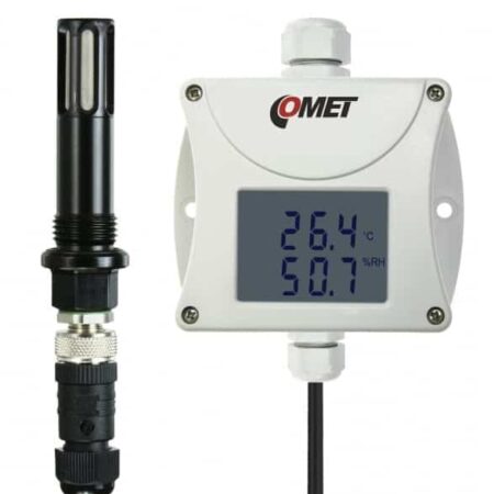 COMET T3111P humidity and temperature transmitter with 4 - 20mA output, for compressed air up to 25 bars.