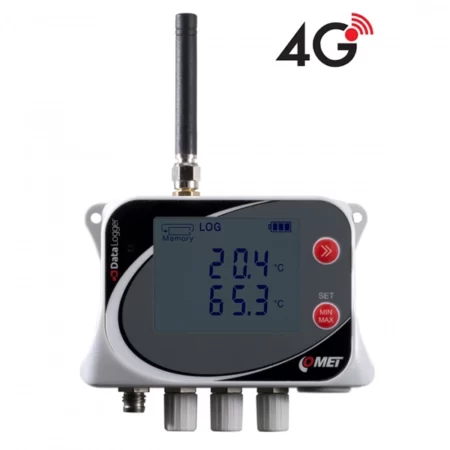 COMET U0141G IoT Wireless Temperature Data logger for 4 external probes, with built-in 4G modem.