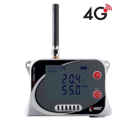 COMET U3120G IoT wireless temperature and relative humidity data logger, with built-in 4G modem