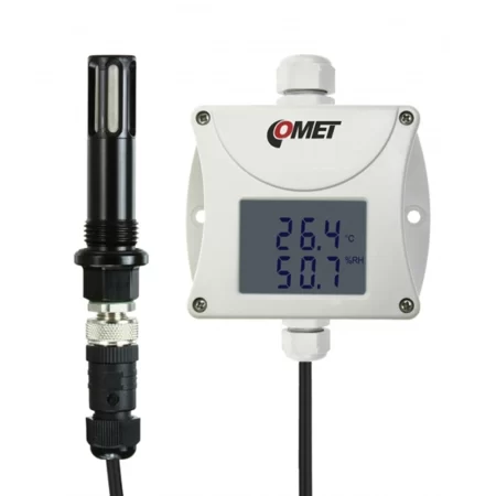 COMET T0211P humidity and temperature transmitter for compressed air applications, 0-10V output.