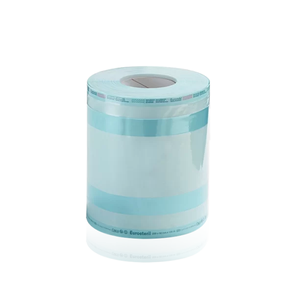 Gusseted paper rolls made of medical high weight (60g/m2) and double layer film of polyethylene/polypropylene available in 3 sizes.
