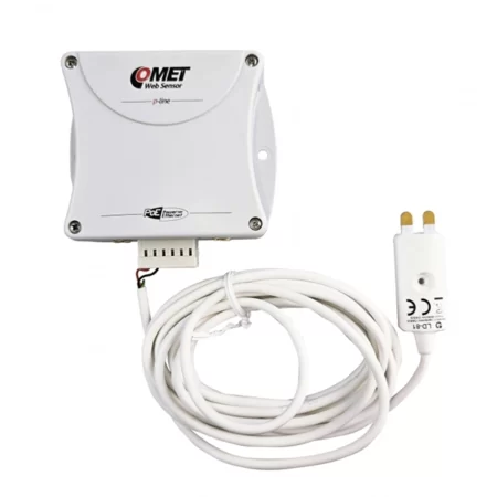 COMET P8653 Web Sensor with PoE, two channels with flood detector and binary inputs.