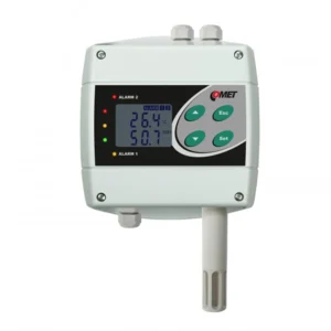 COMET H3060 temperature and humidity regulator with 230Vac/8A output relays.