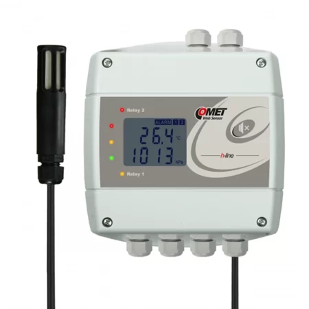 COMET H7531 thermometer hygrometer barometer with Ethernet interface and relays.